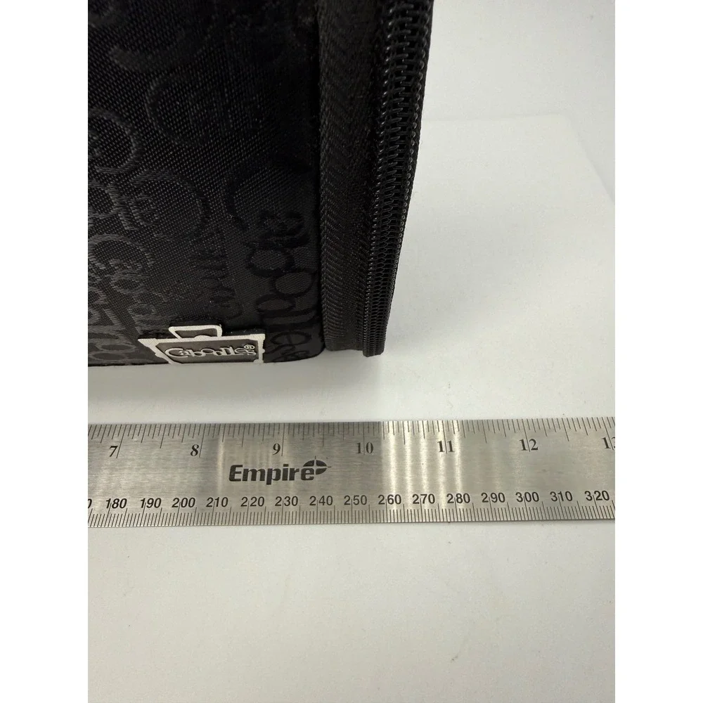 Caboodles Black Logo Print Hanging Toiletry Bag Makeup Organizer Travel Case